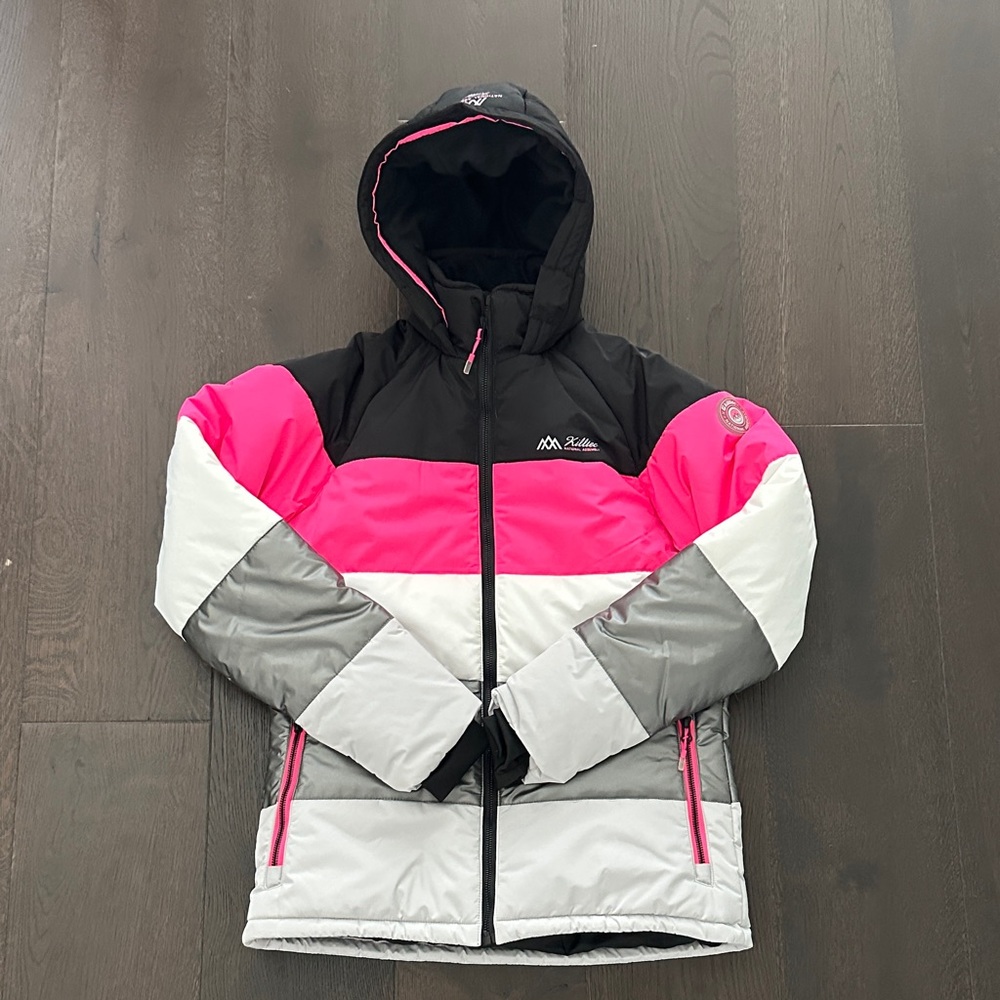 Girls' Colorblock Ski Jacket - Black, Pink & Gray
